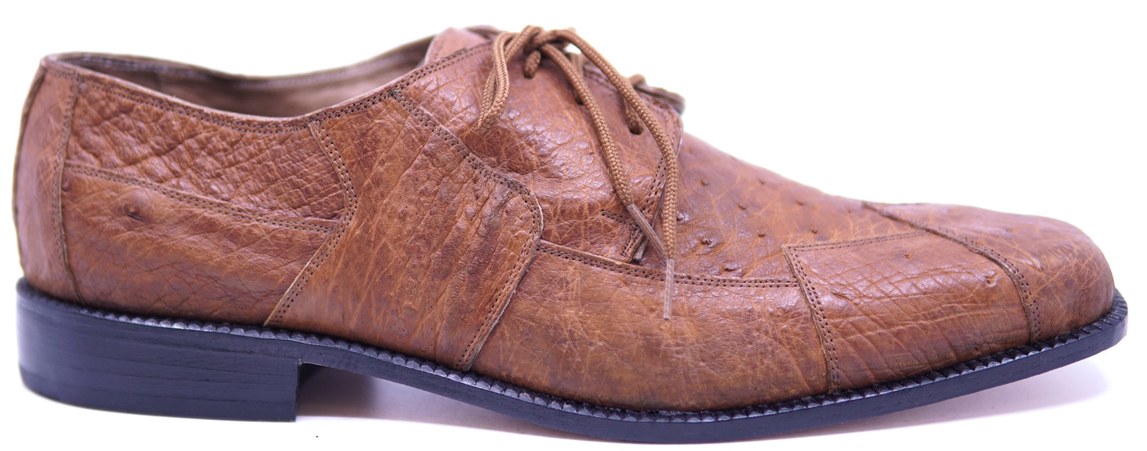 Genuine Cognac Ostrich 007 Dress Shoe 12-US Men's image 0