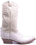 Genuine White Bone Caiman Tail Cowboy Boots image 0
