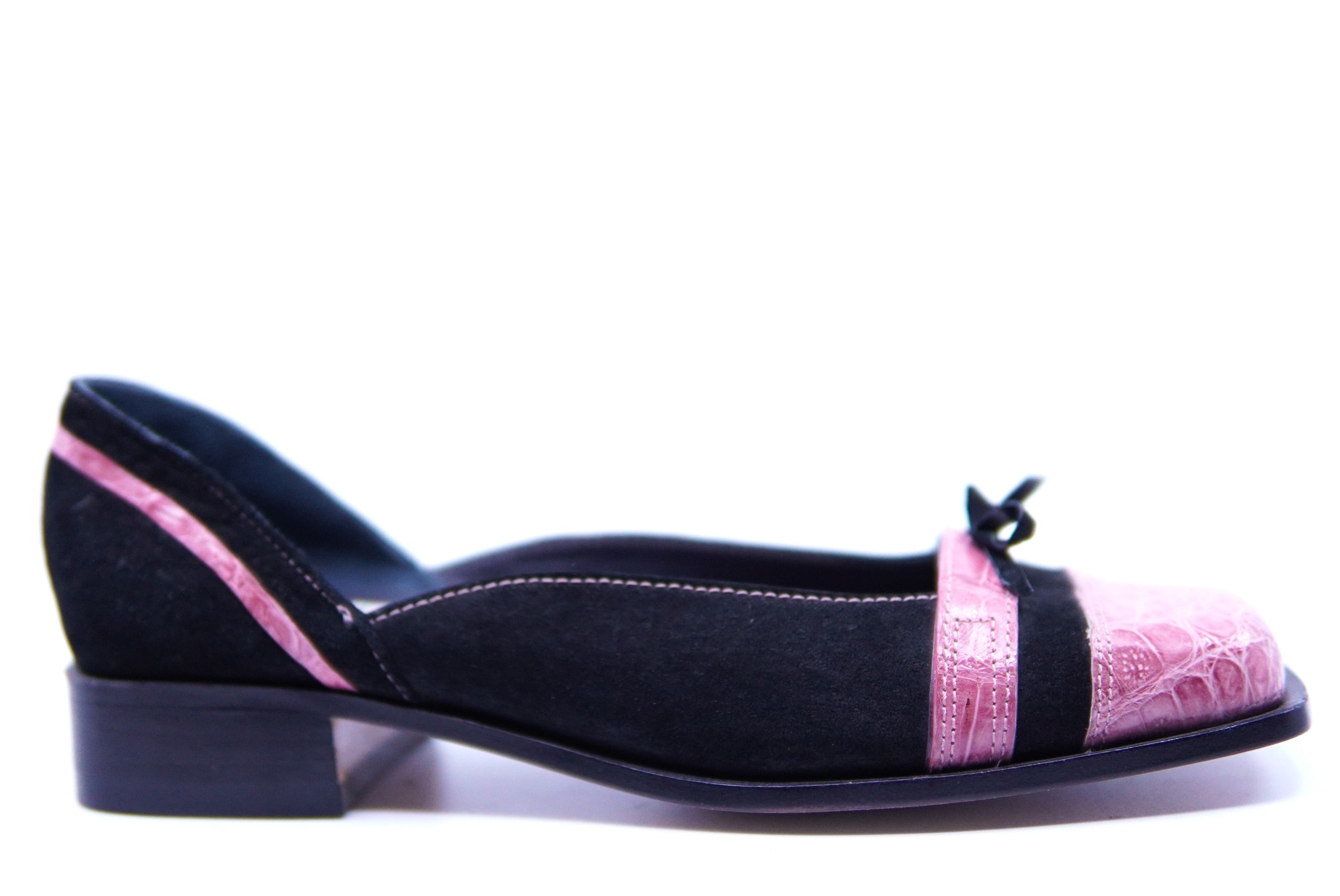 Pink Crocodile and Suede Loafers US Women's 8.5 image 0