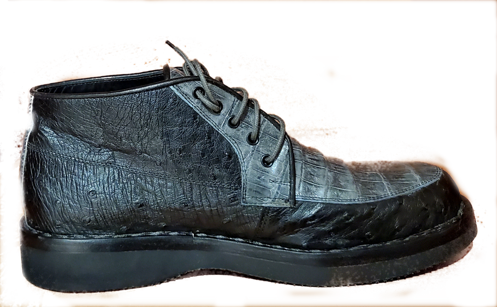 Black Ostrich & Gray Caiman Belly US Men's 10 image 0