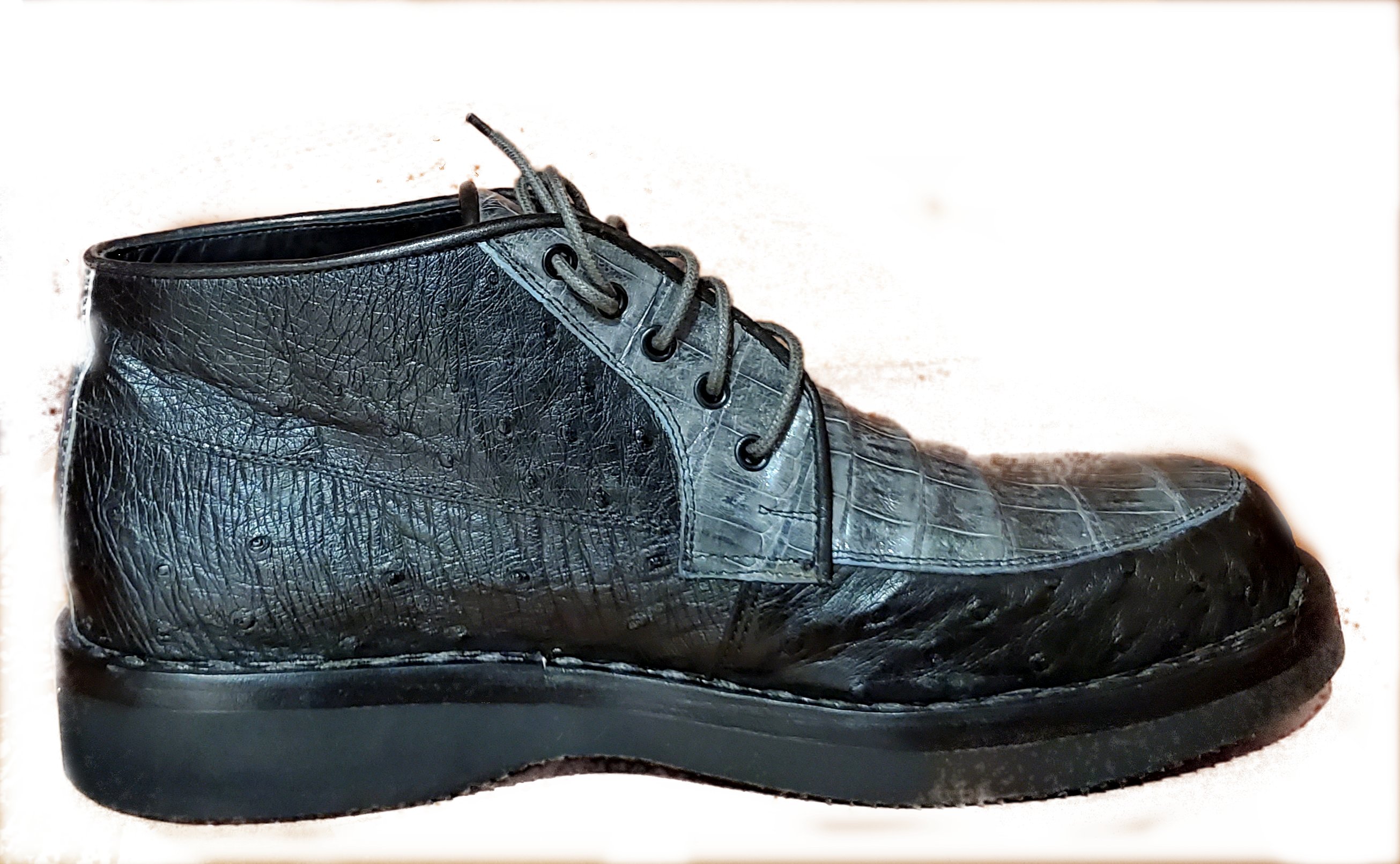 Black Ostrich & Gray Caiman Belly US Men's 10 image 0