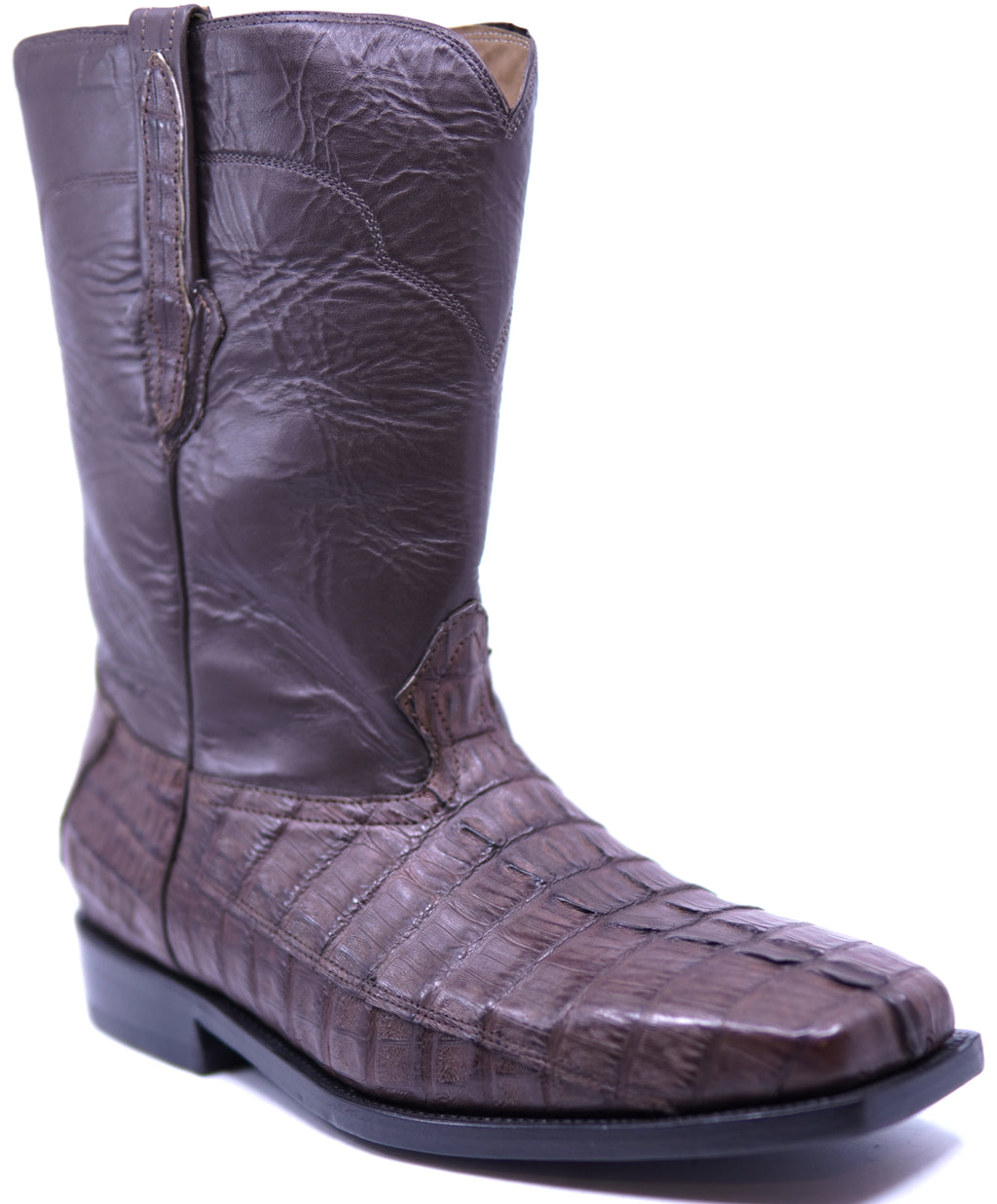 Brown Caiman Tail Roper Boots image 2