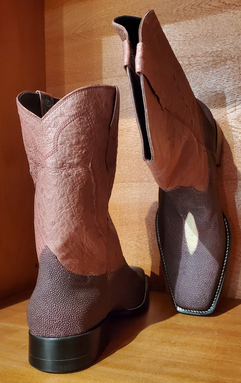 Stingray & Ostrich Square Toe Western Boot Us Men's 10.5 image 3