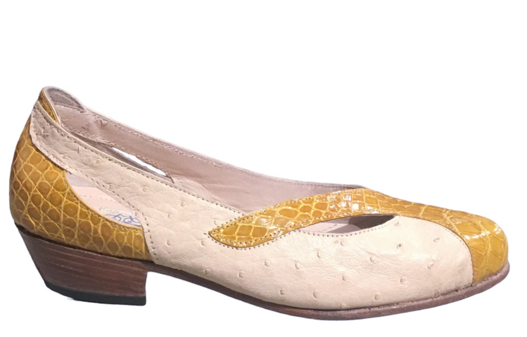 Crocodile and Ostrich heel US 5.5 image 0