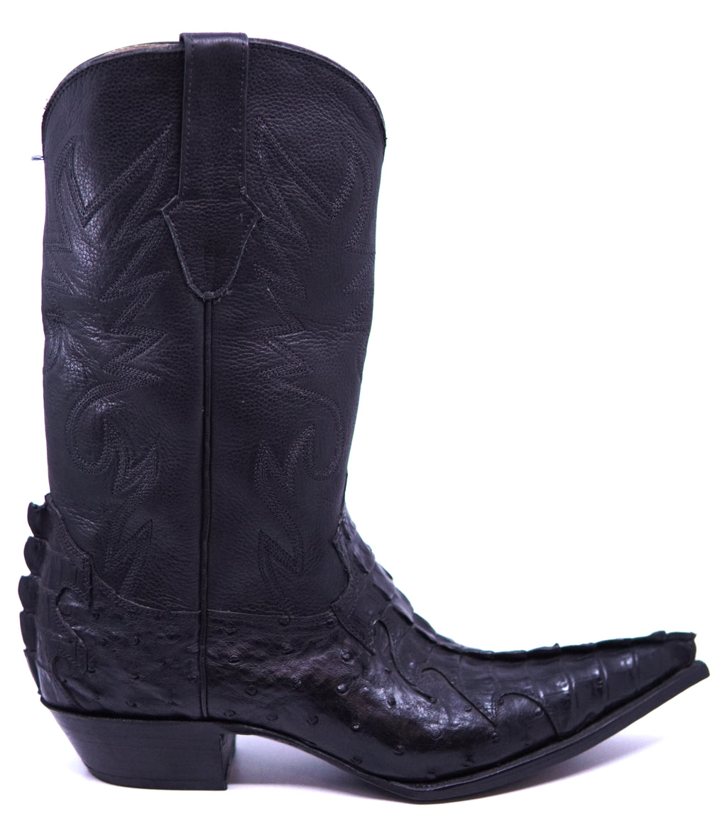 Caiman Tail & Ostrich Pointed Toe Cowboy Boots image 0