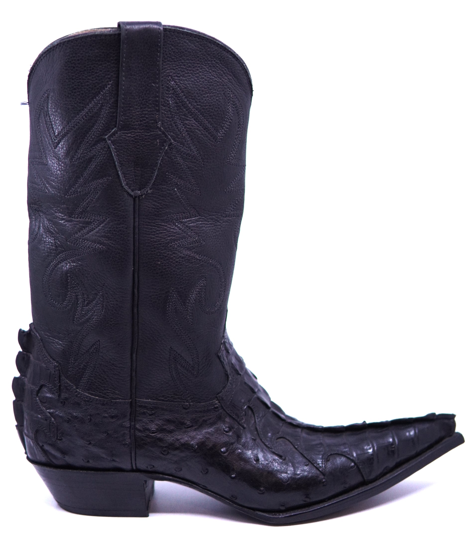 Caiman Tail & Ostrich Pointed Toe Cowboy Boots image 0