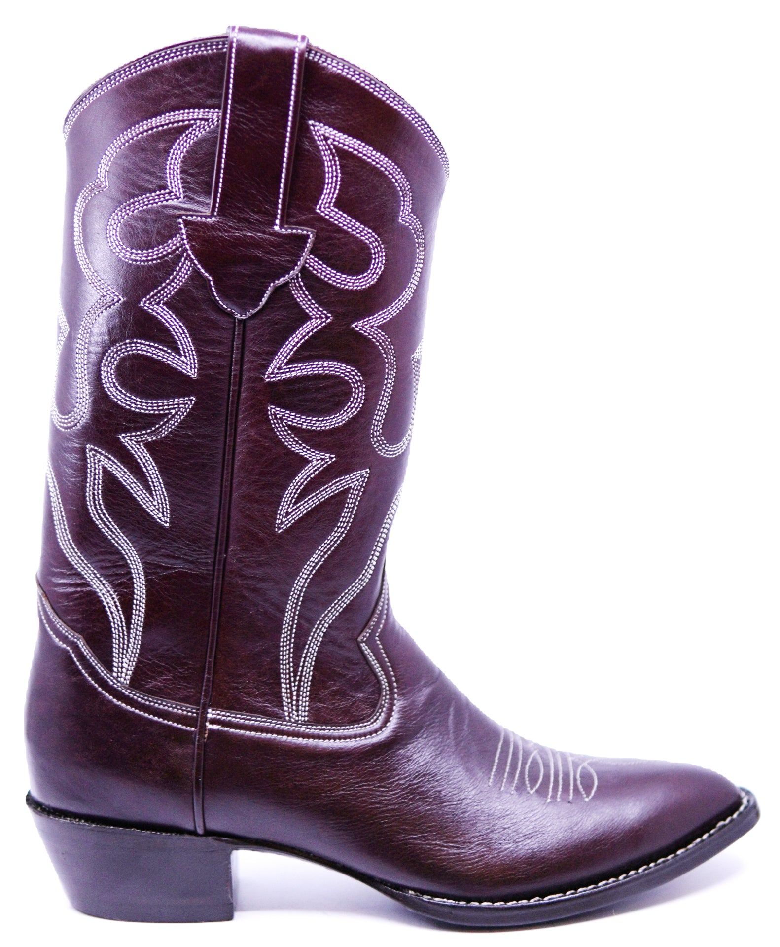 Dark Burgundy Genuine Leather Cowboy Boots image 0