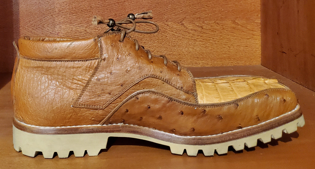 Ostrich & Caiman Tail Ankle Boot US Men's 10.5 image 0
