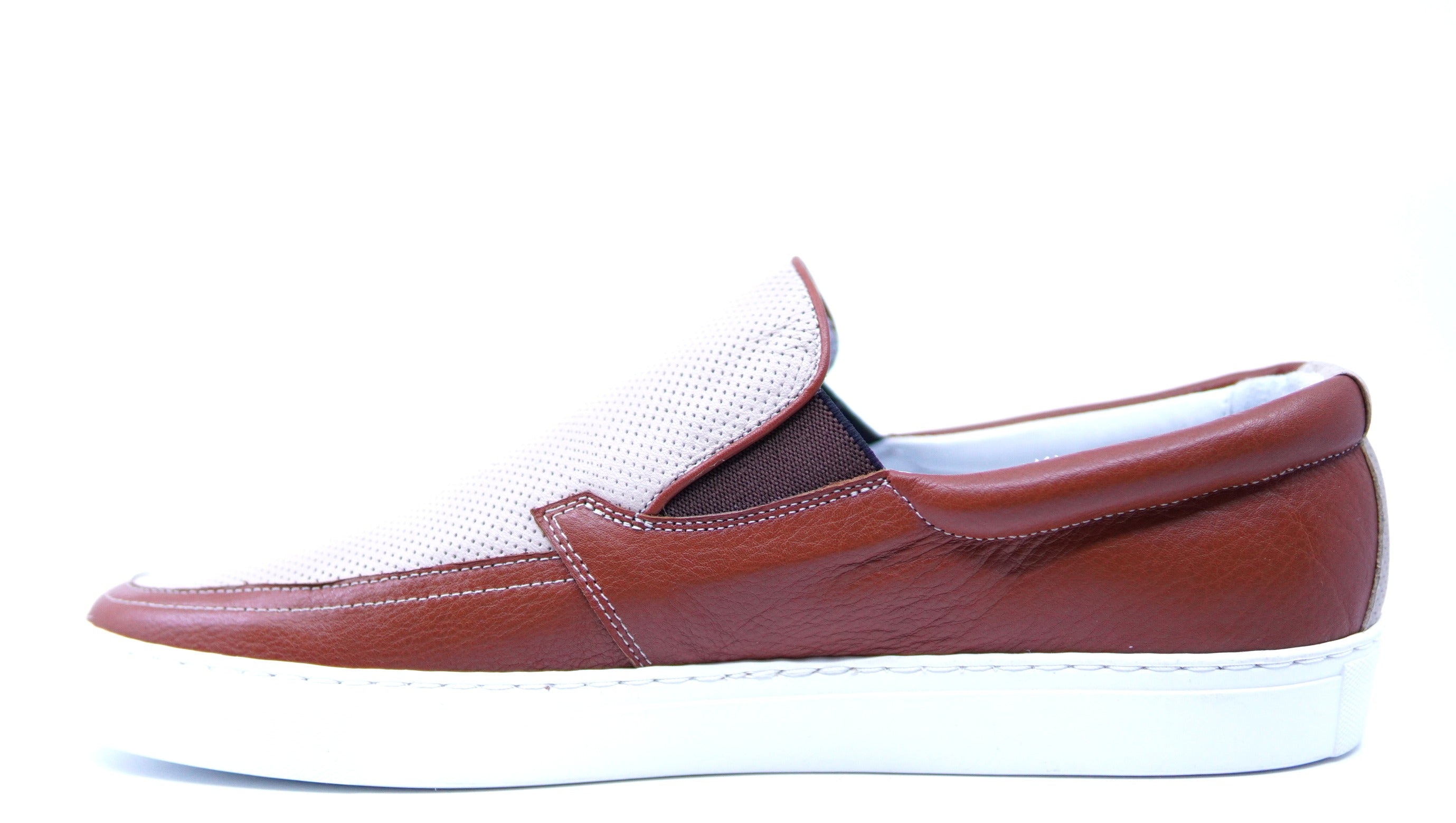 Cognac Leather Slip On Sneaker image 2