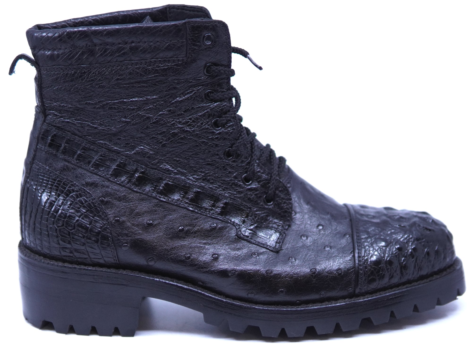 Hornback Caiman & Ostrich Combat Boots image 0