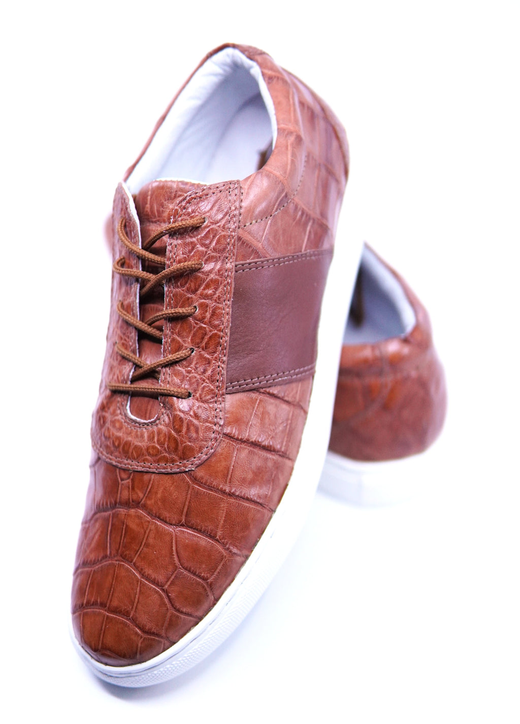 Cognac Alligator Belly Sneakers US 9.5 image 3