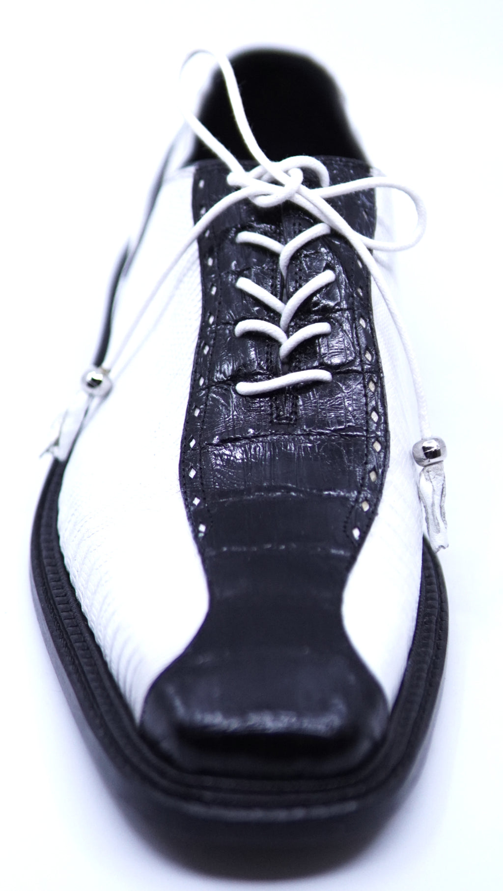 Black Crocodile & White Lizard Dress Shoe image 3