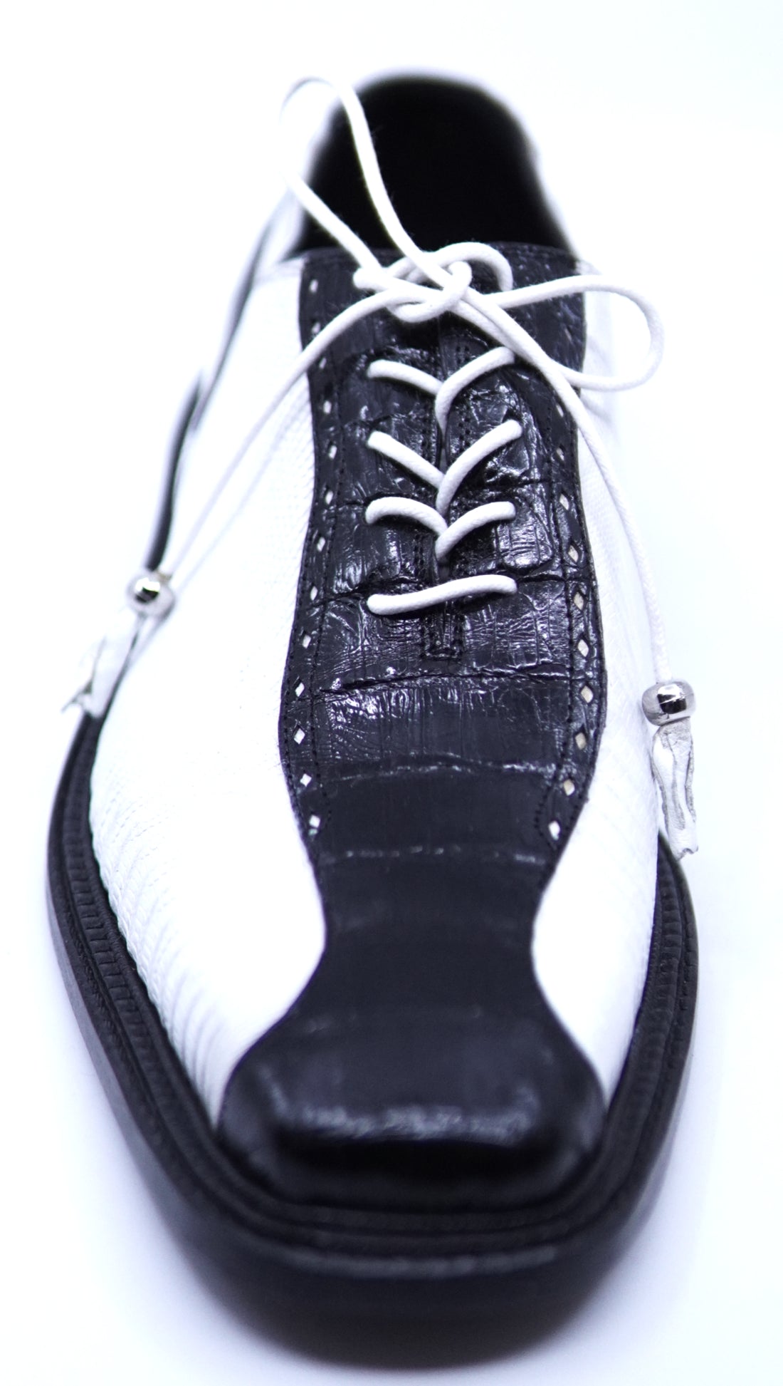 Black Crocodile & White Lizard Dress Shoe image 3