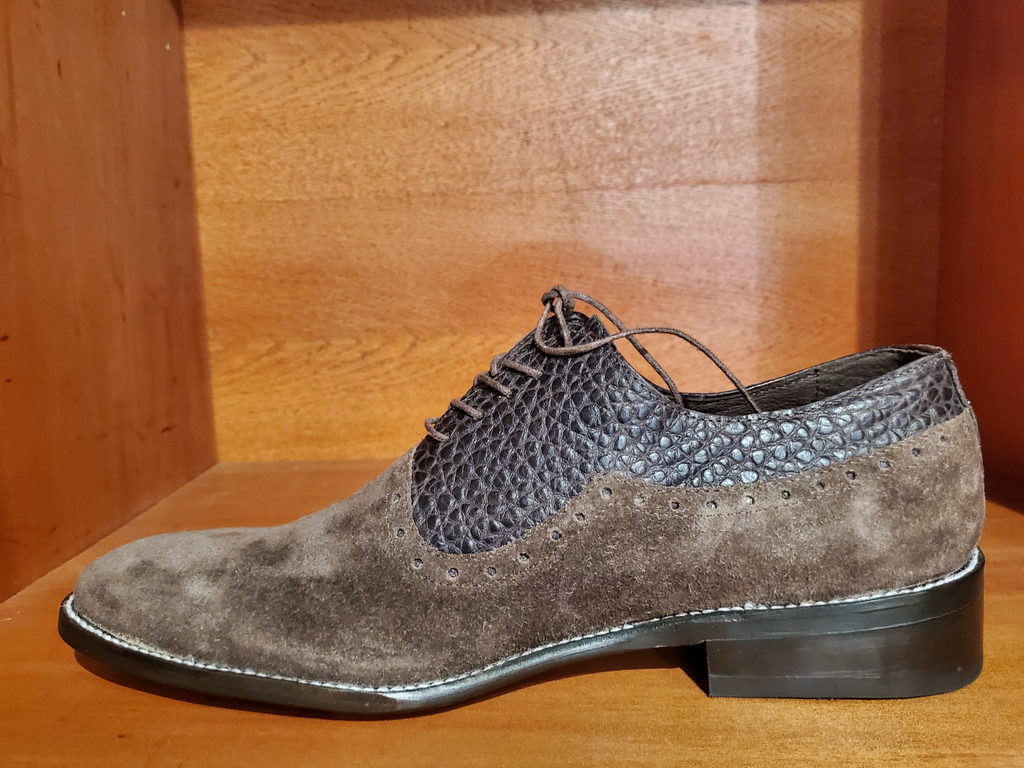 Brown Suede & Leather Dress Shoes US 11 image 1
