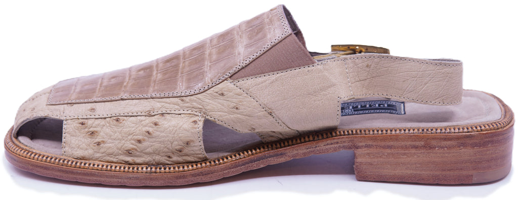 Croc Belly & Ostrich Sandals US 9.5 Men's image 1