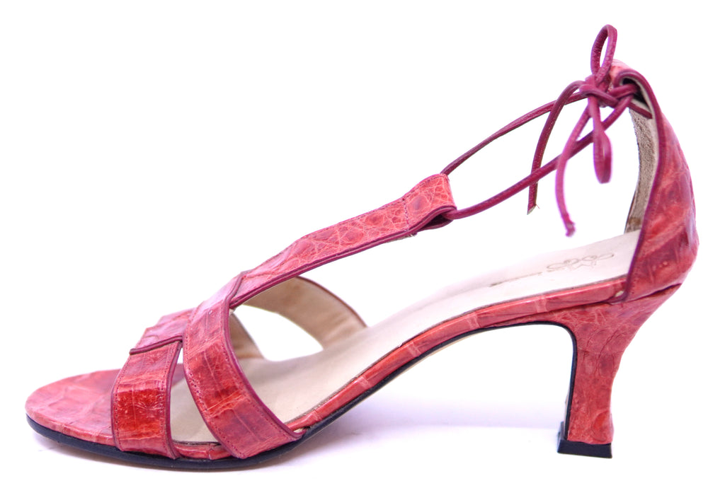 Crocodile Belly Strap Heels US Women's 7 image 2