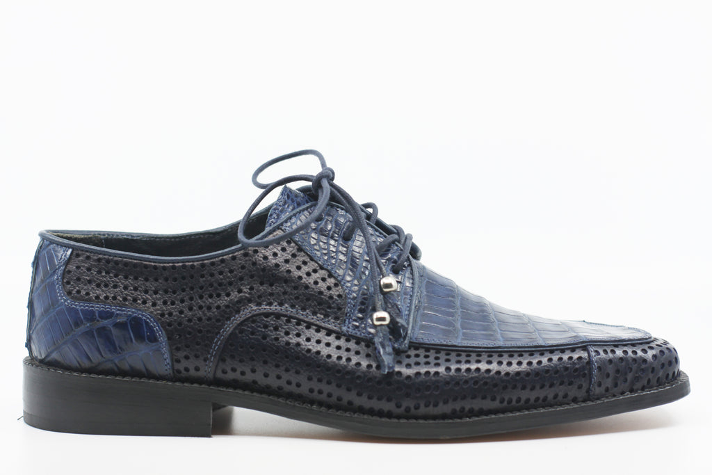 Navy Alligator Leather Dress Men's 12 image 0