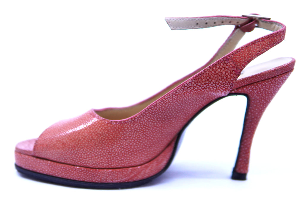 Coral Sanded Stingray Heels image 1