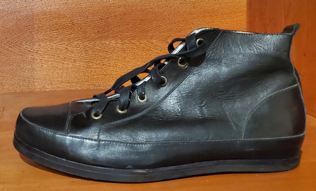 Black Leather High Top Sneakers US Men's 10.5 image 1