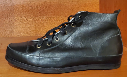 Black Leather High Top Sneakers US Men's 10.5 image 1