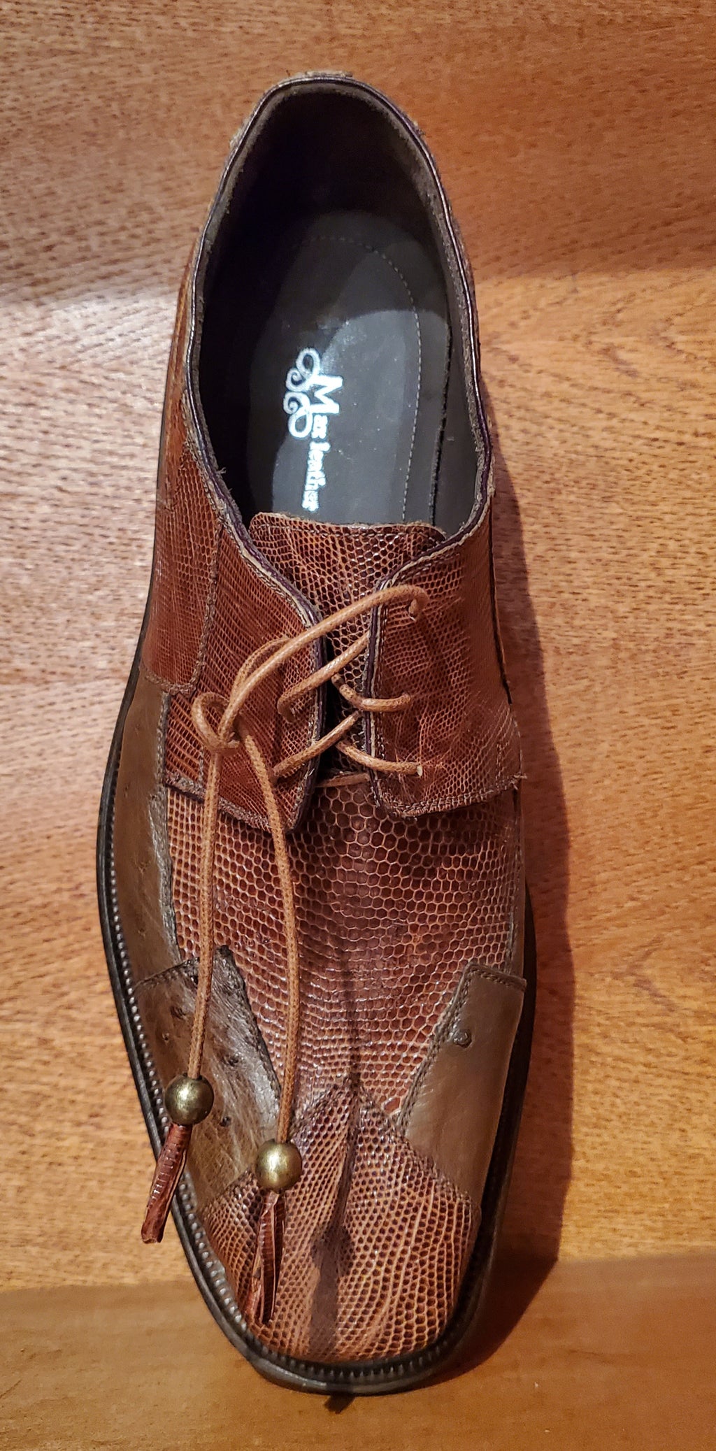 Cognac Ostrich and Lizard 007 US Men's 11.5 image 2
