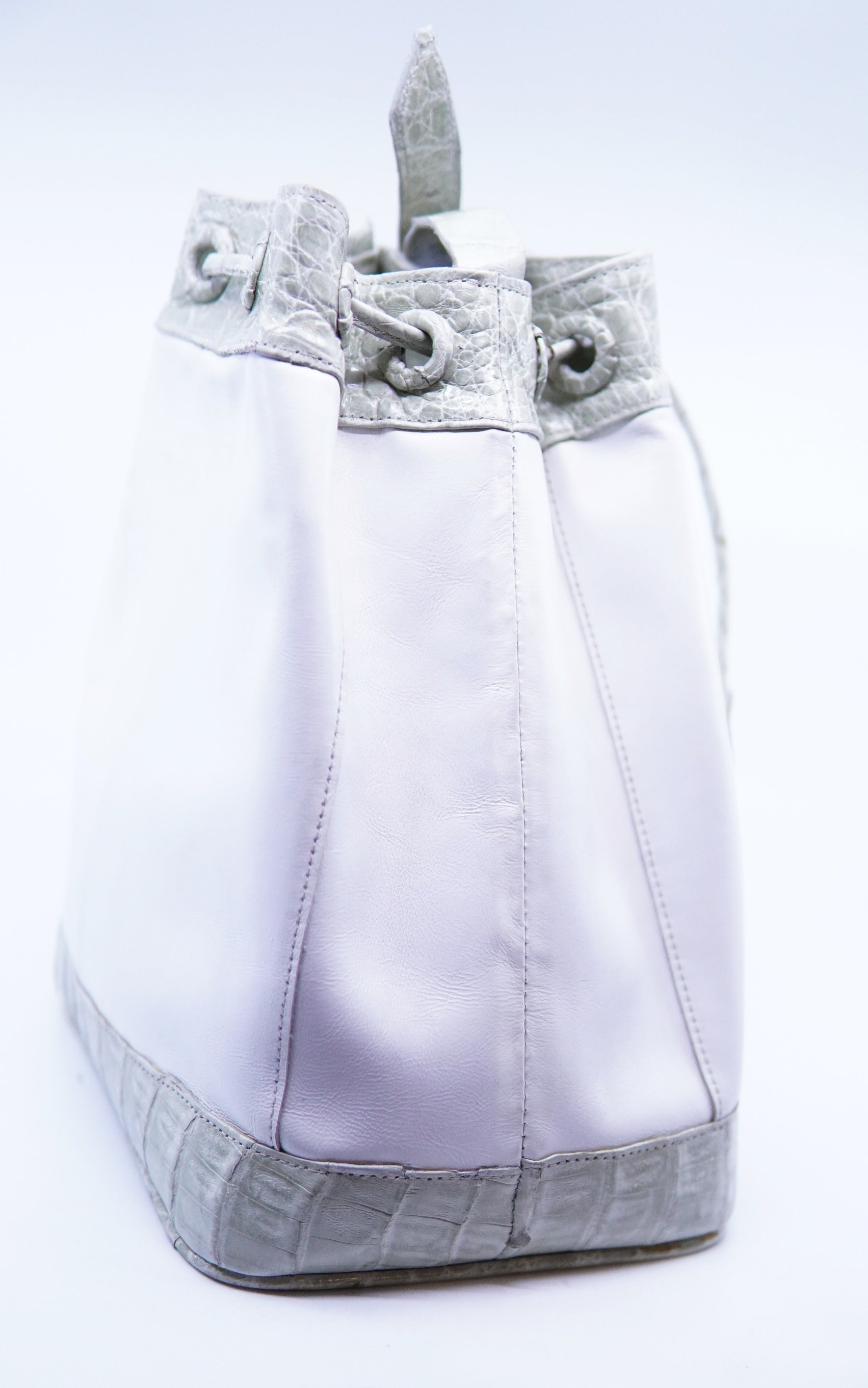 Crocodile & Leather Drawstring Bag image 1