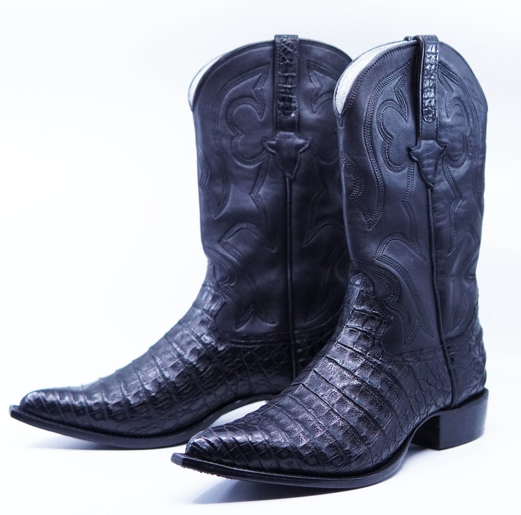 Black Caiman Belly Cowboy Boots US Men's 8.5 image 3