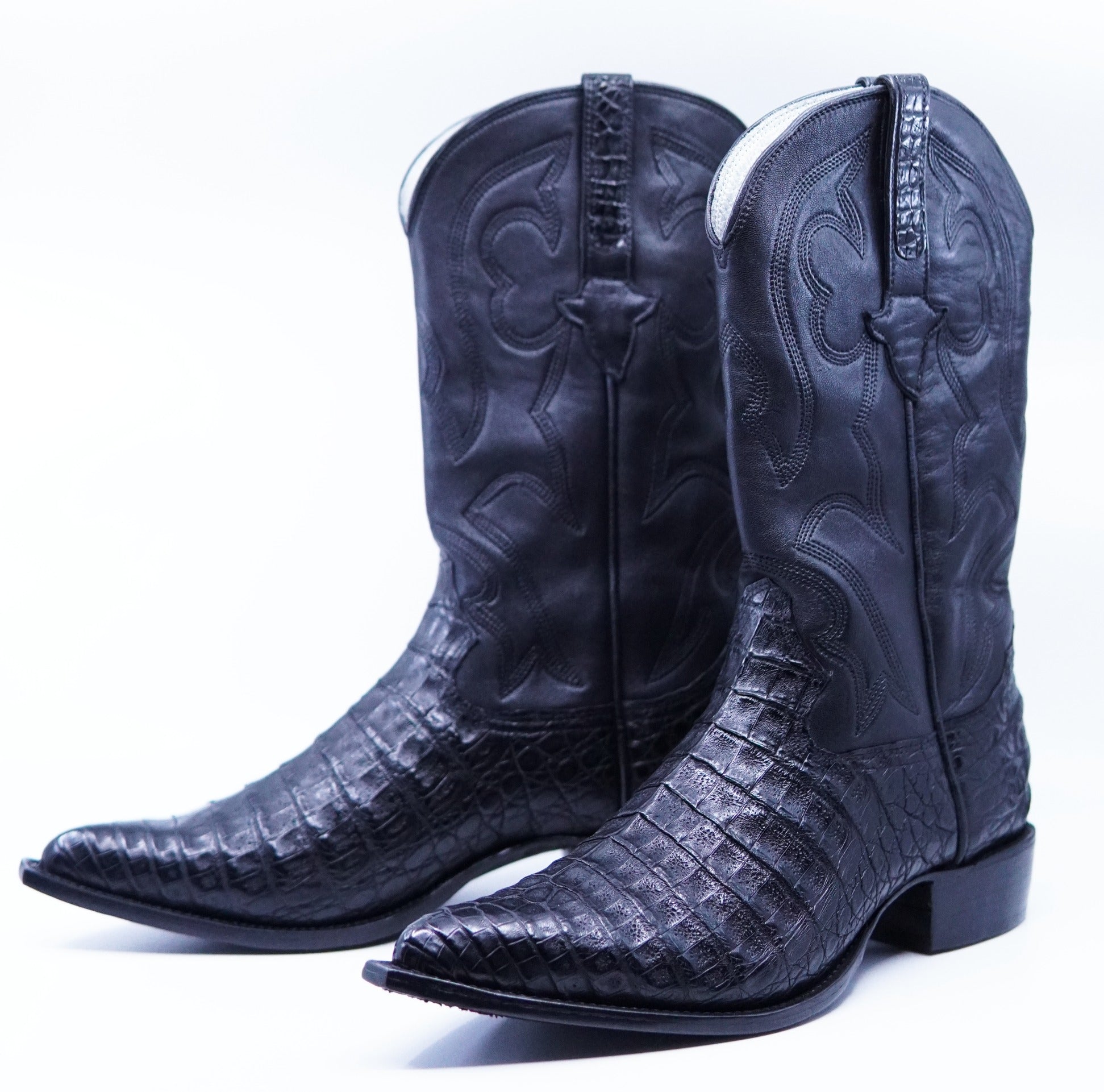 Black Caiman Belly Cowboy Boots US Men's 8.5 image 3
