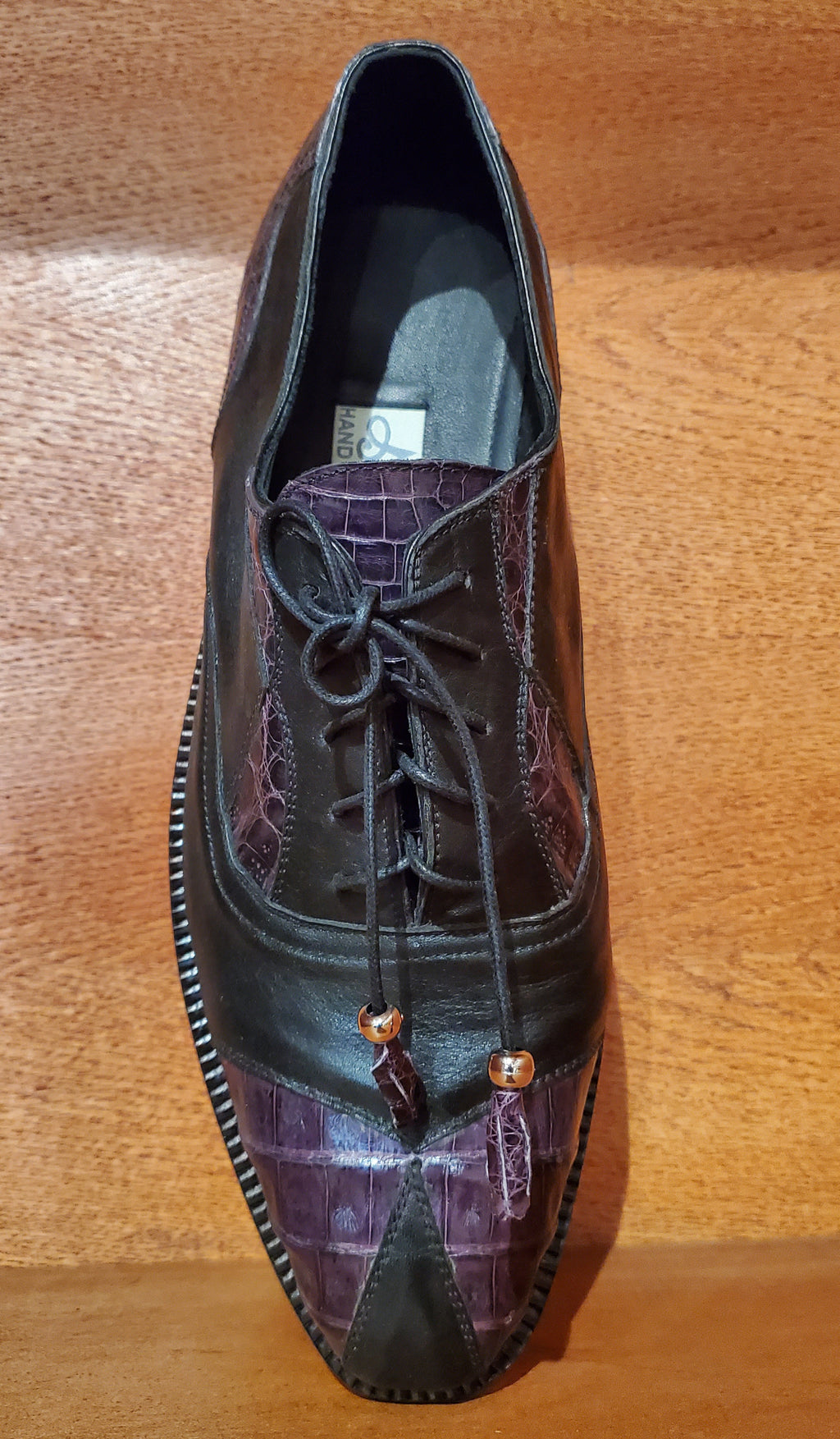 Purple Crocodile & Black Leather US Men's 11.5 image 2