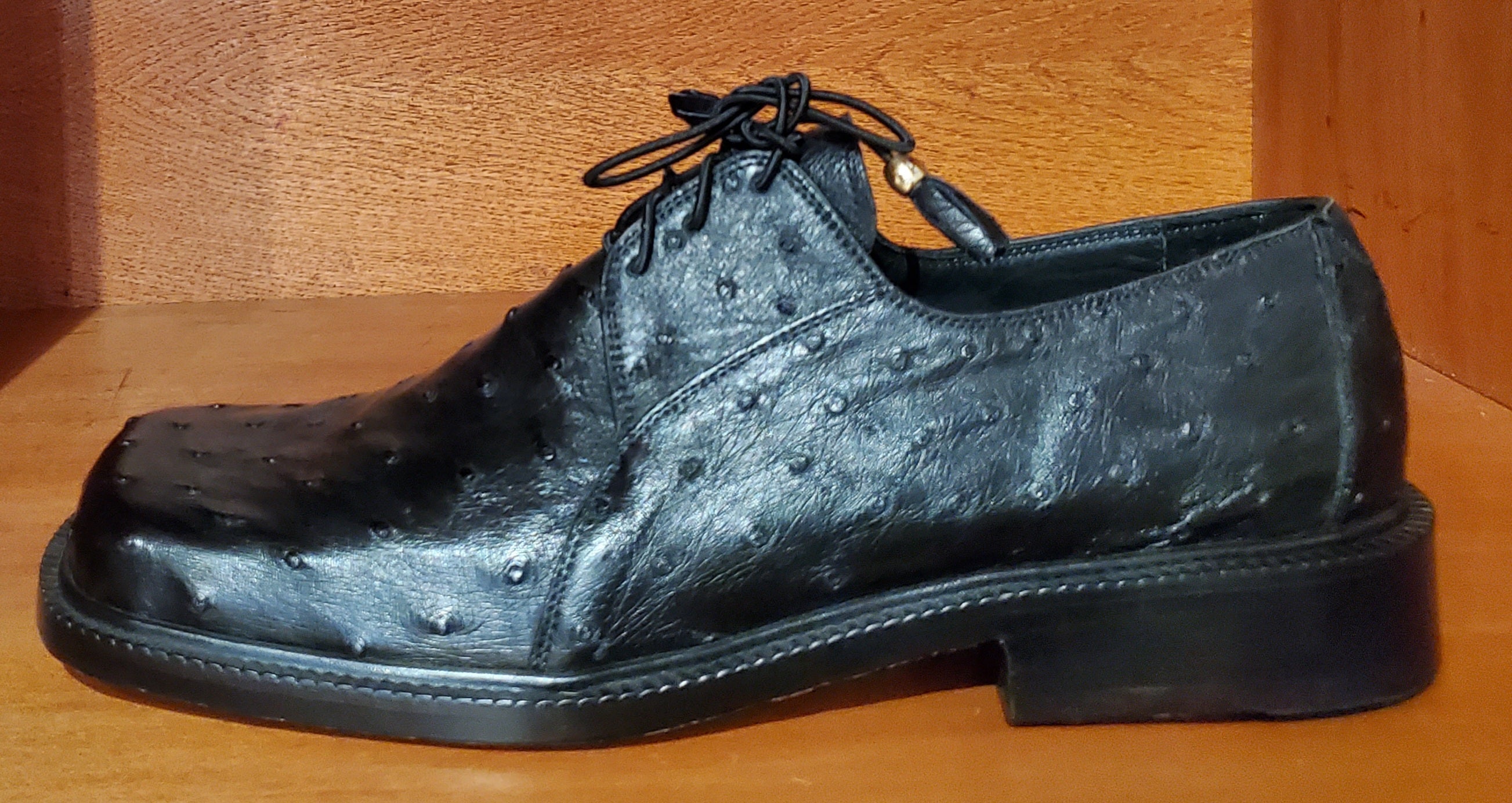 Full Black Ostrich Dress Shoe US Men's 10.5 image 1