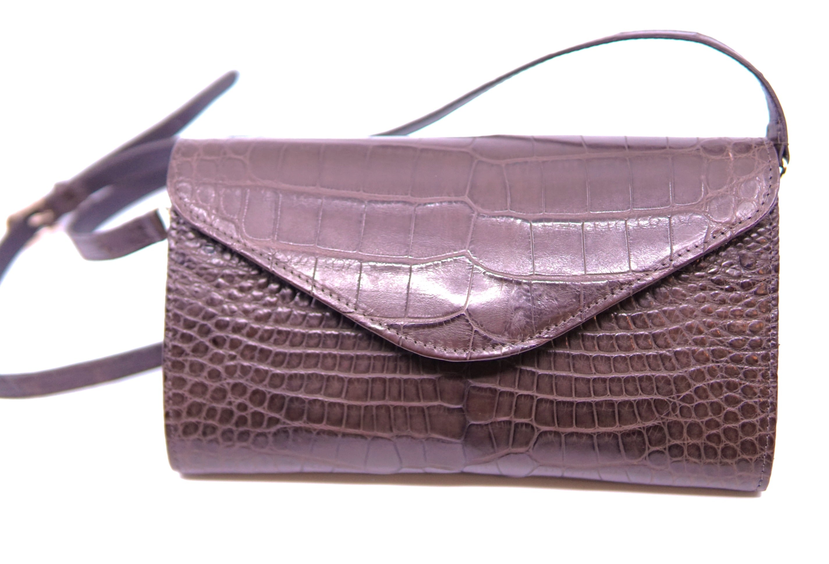Full Brown Alligator Clutch Purse image 0