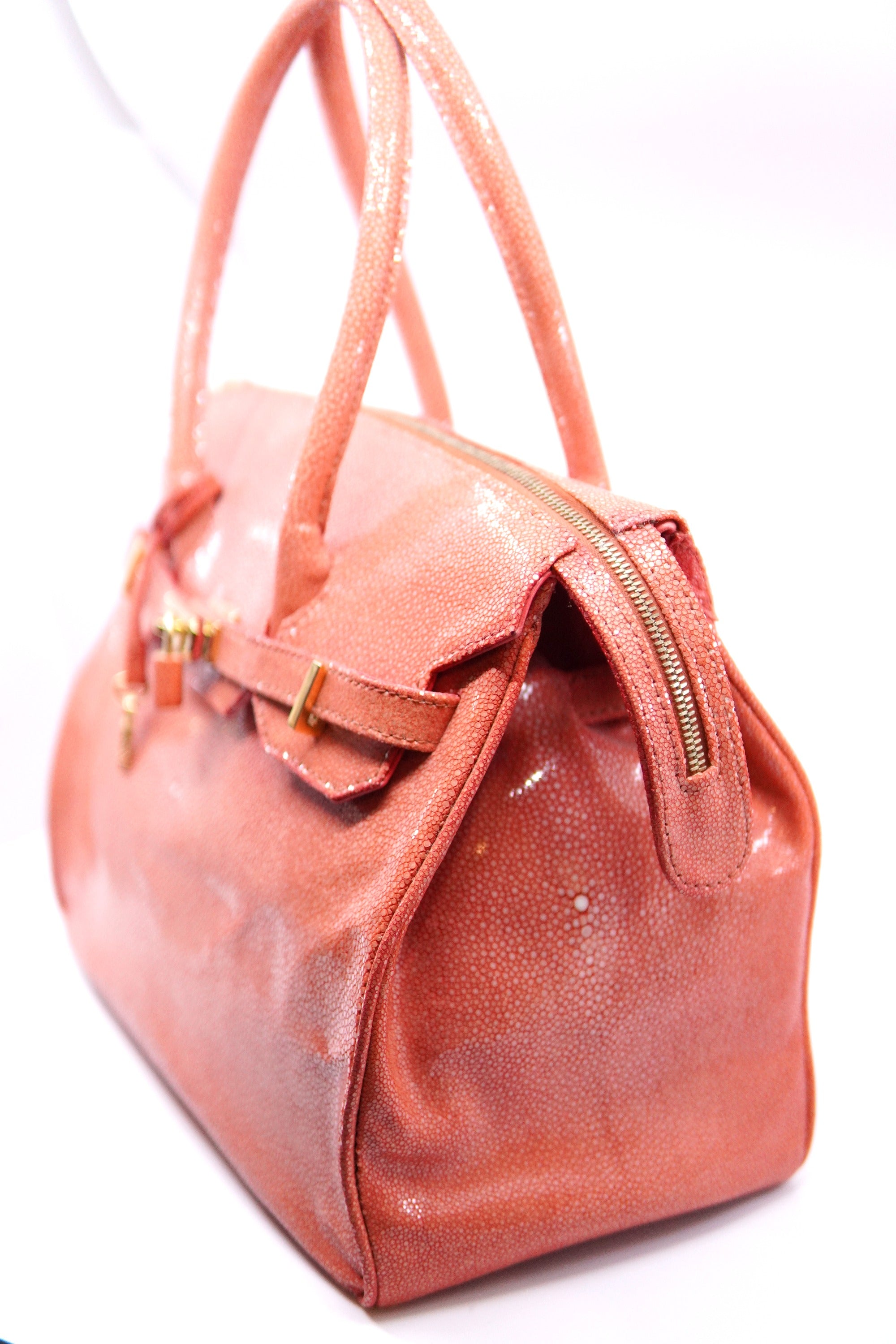 Coral Sanded Stingray Large Purse image 1