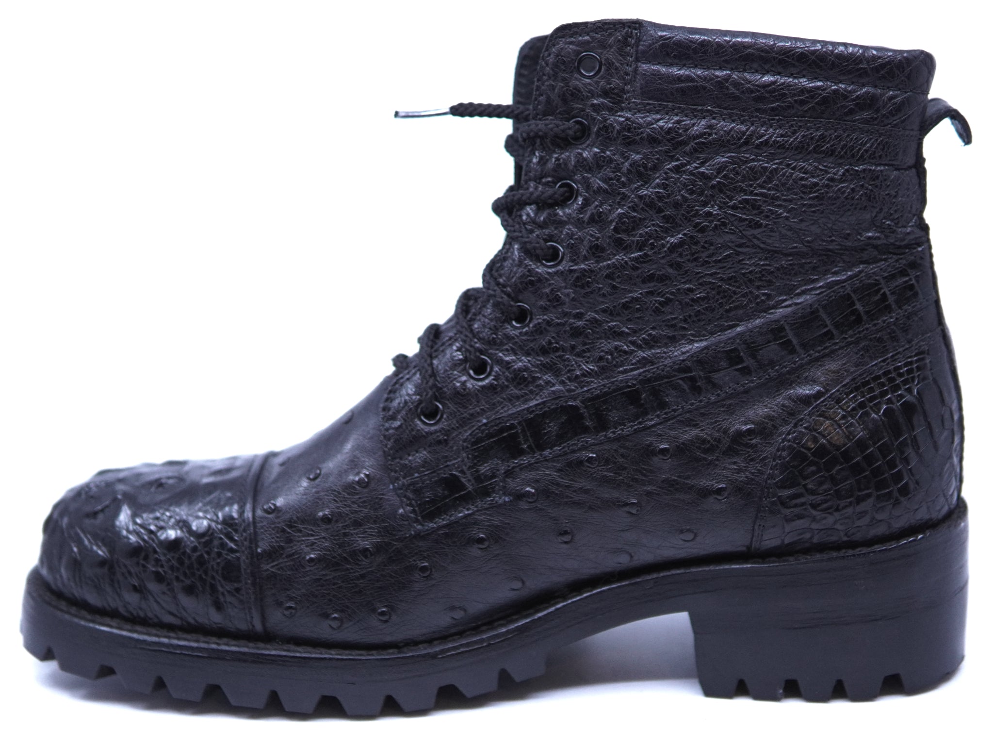 Hornback Caiman & Ostrich Combat Boots image 1
