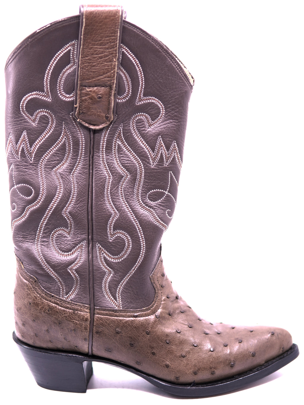 Genuine Brown Ostrich Cowboy Boots image 0
