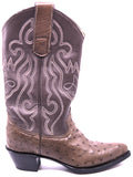 Genuine Brown Ostrich Cowboy Boots image 0