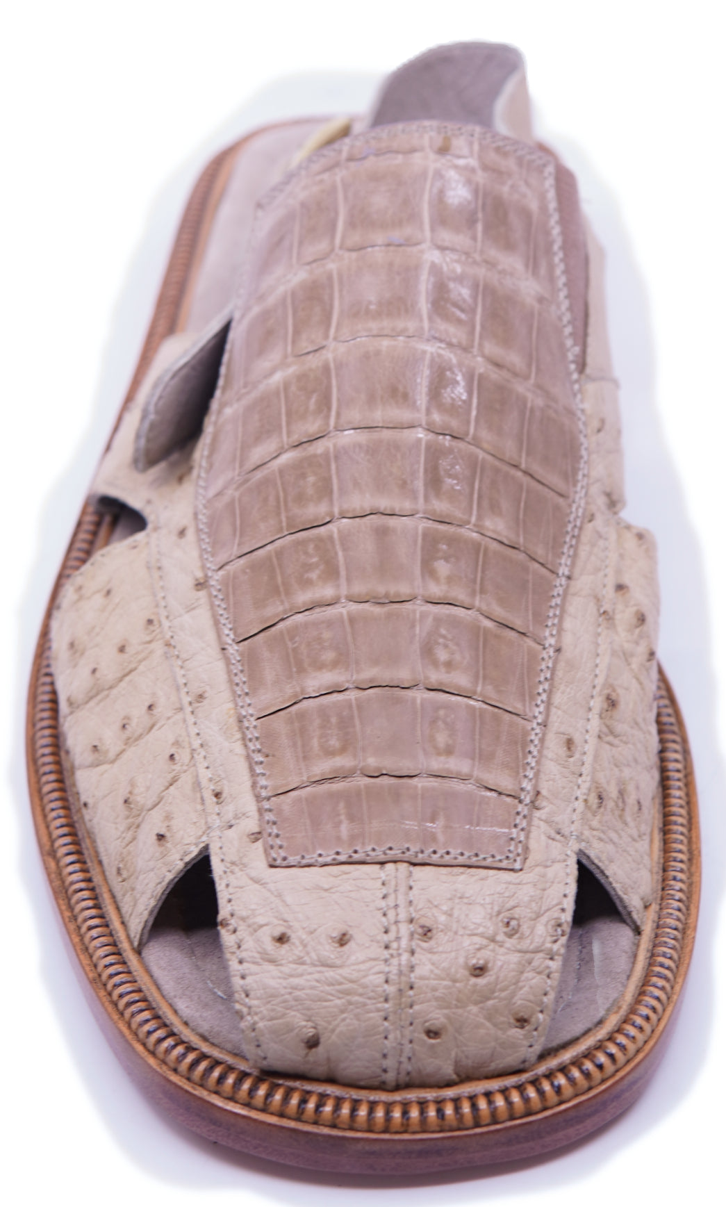 Croc Belly & Ostrich Sandals US 9.5 Men's image 3