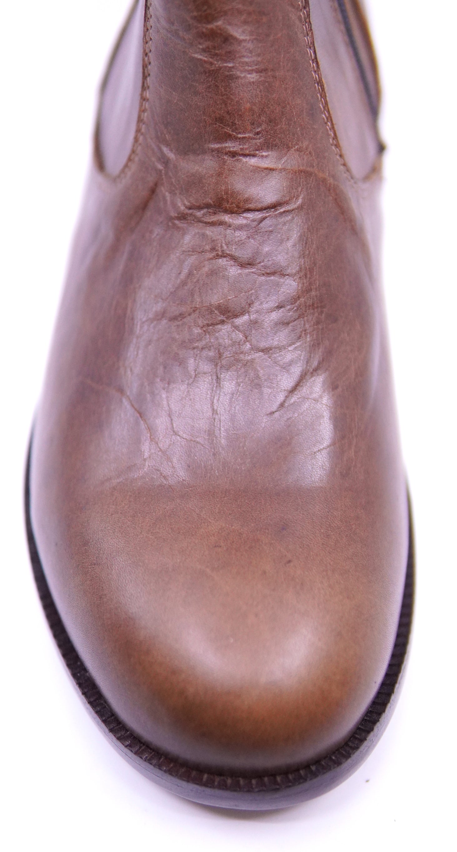 Brown Leather Zipper Boots image 2