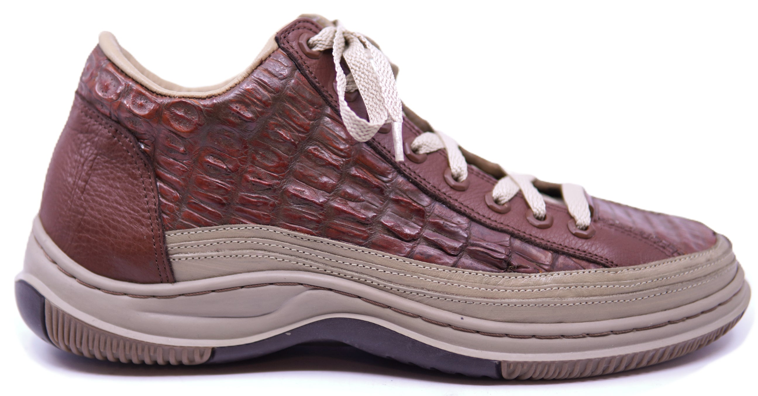 Crocodile Tail & Leather Sneaker image 0