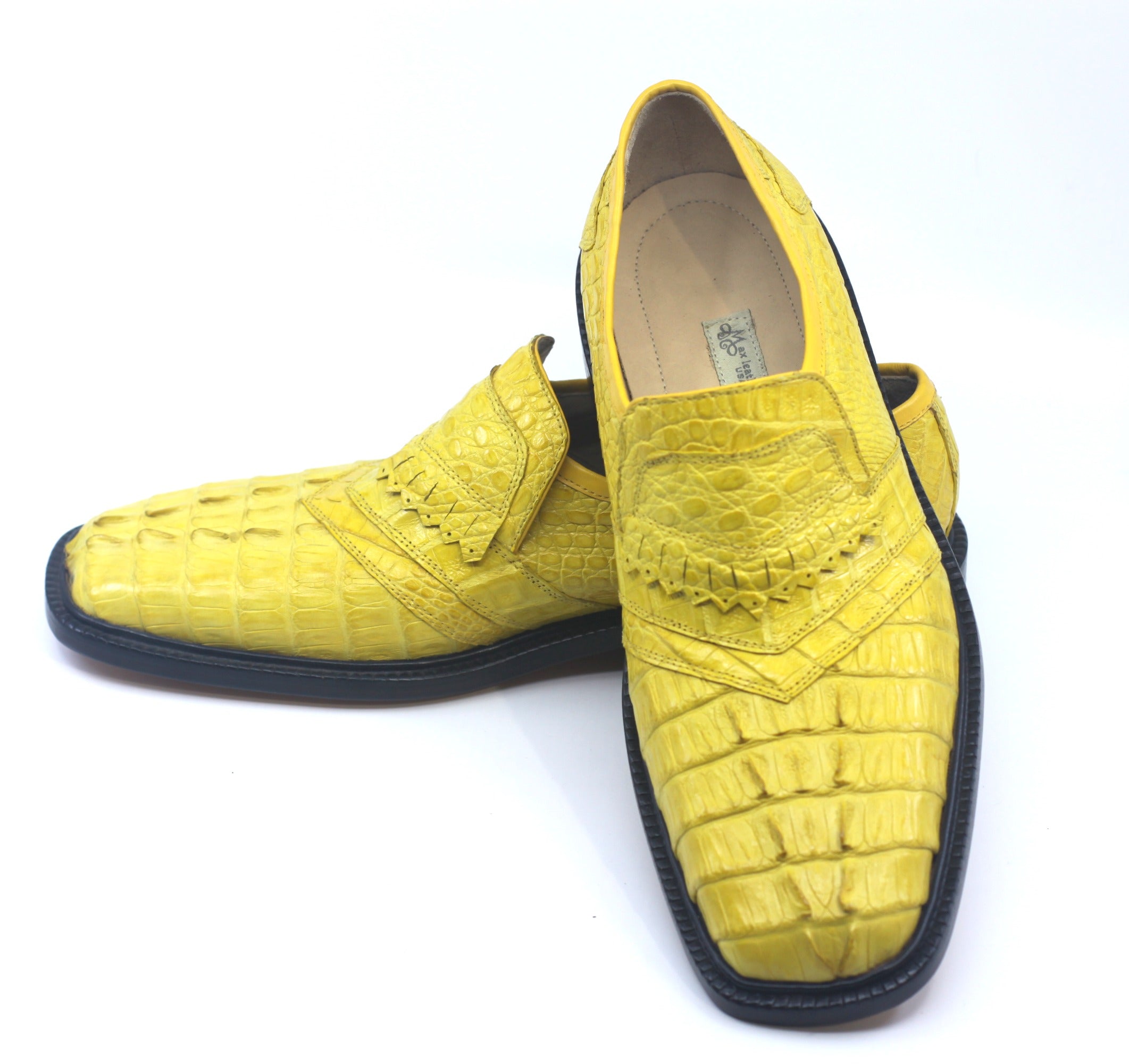 Yellow Hornback Crocodile Loafer US Men's 10.5 image 2