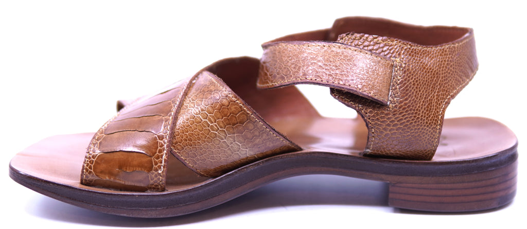 Genuine Unisex Ostrich Leg Strap Sandals image 1