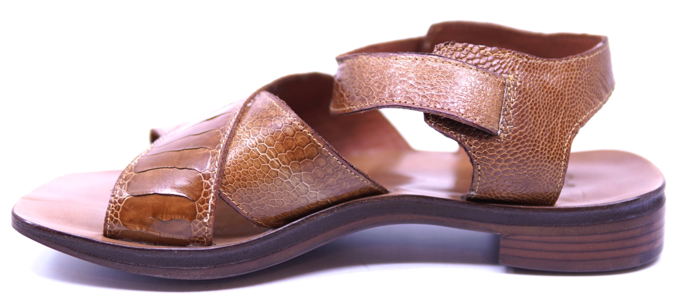 Genuine Unisex Ostrich Leg Strap Sandals image 1