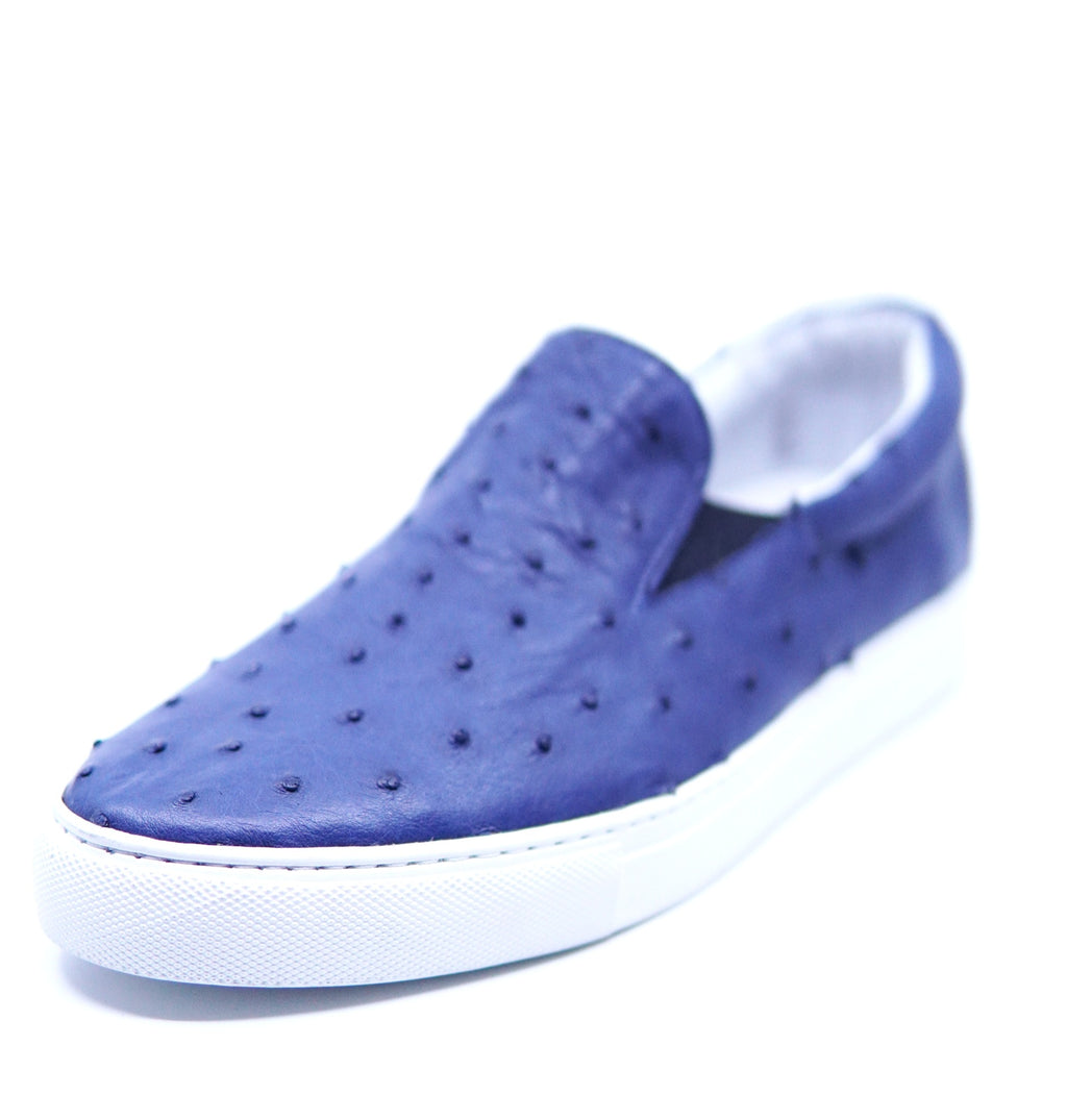 Navy Ostrich Slip On Size 10.5 image 1