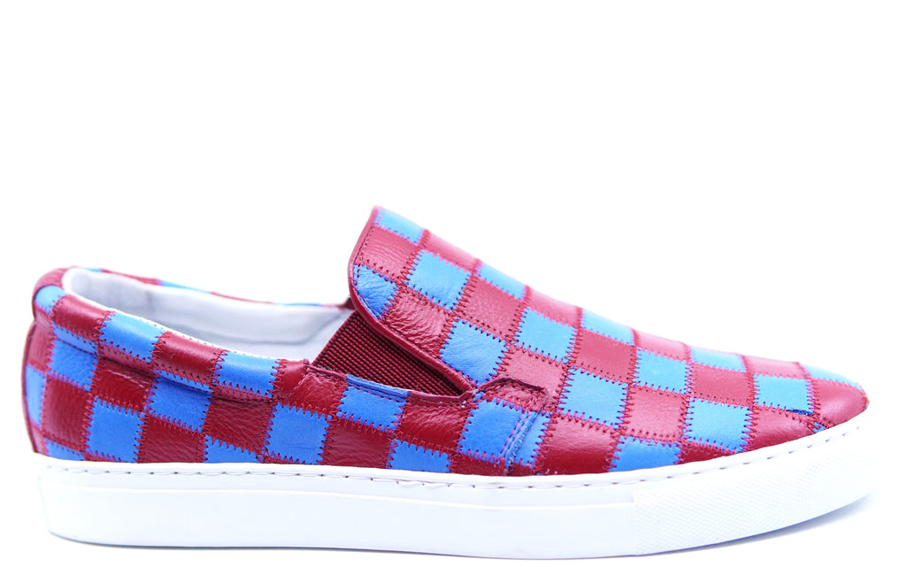Red & Blue Leather Slip On US 10.5 image 0
