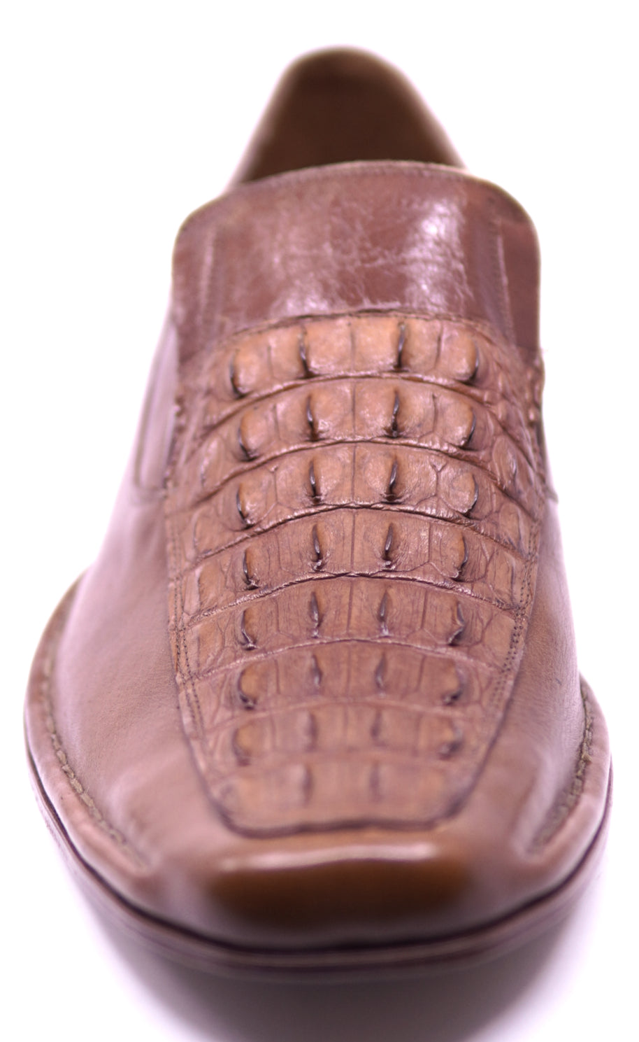 Cognac Hornback Croc & Leather Loafer Dress Shoe image 3