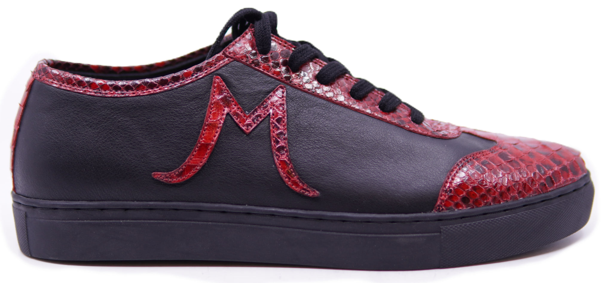 Genuine Red Snake & Black Leather Sneaker image 0