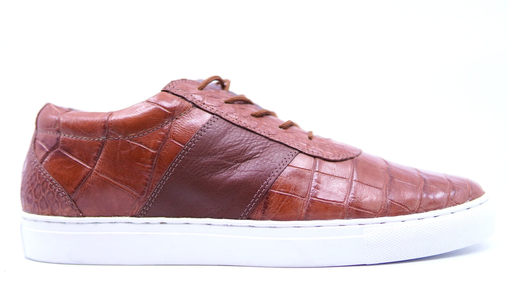 Cognac Alligator Belly Sneakers US 9.5 image 0