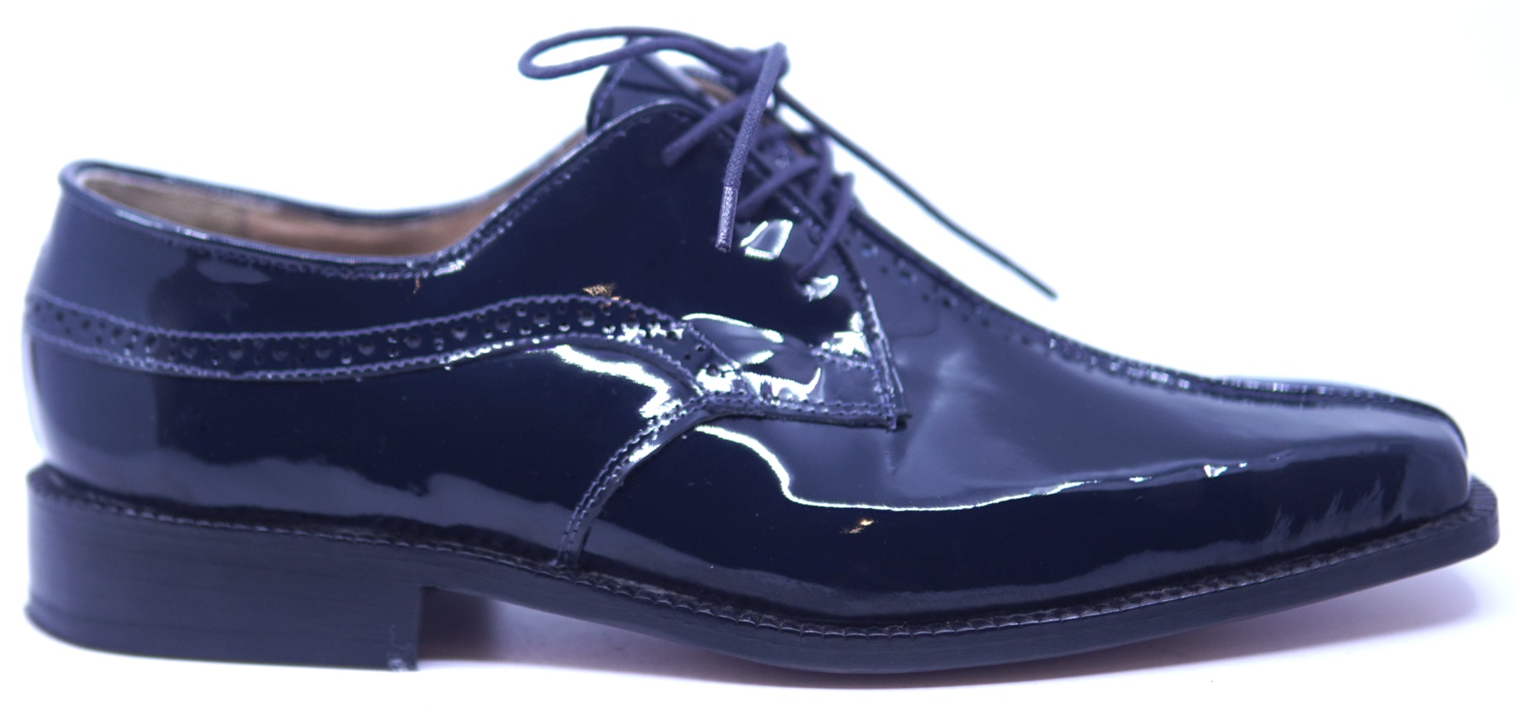 Genuine Dark Navy Blue Patent & Suede Dress Shoe image 0