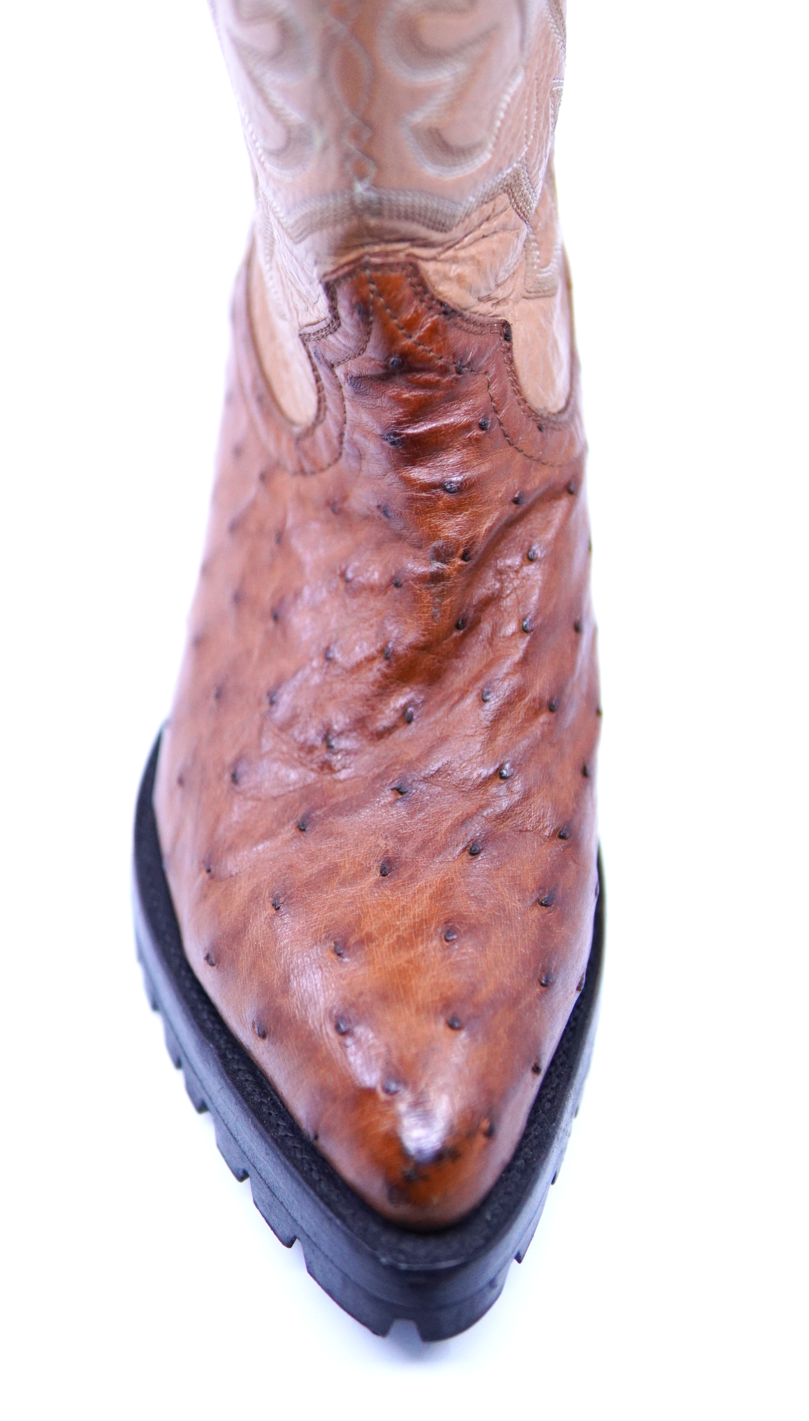 Rugged Cognac Ostrich Boots US Men's 7EE image 2