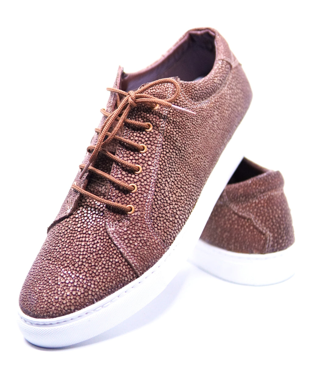 Stingray Textured Leather Sneakers IN STOCK image 1