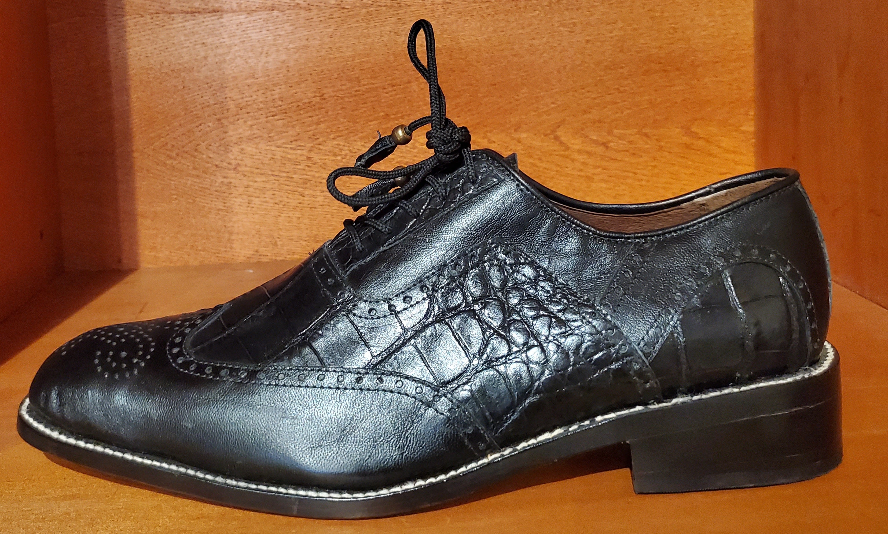Alligator Belly & Leather Dress Shoe US Men's 11.5 image 1